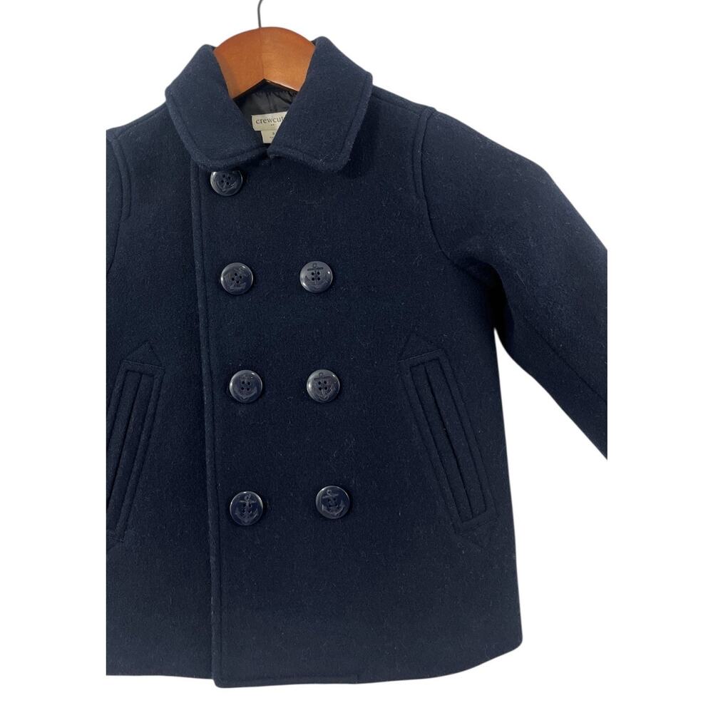 Jcrew Crewcuts Boys Navy Blue Peacoat Size 3 Wool Blend Preppy Kids Girls - Picture 3 of 9